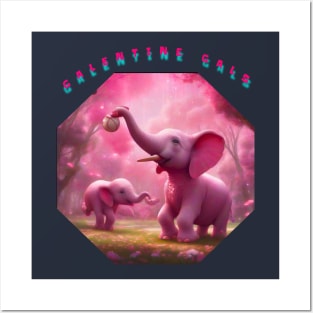 Galentines day baby elephants Posters and Art